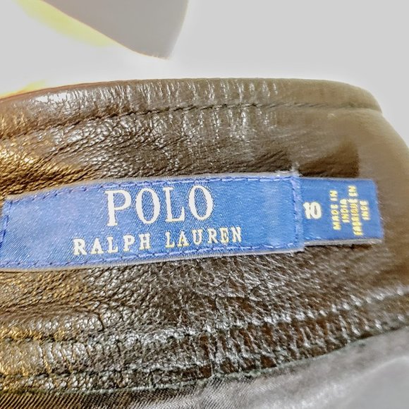 👗HOST PICK👗POLO Ralph Lauren Blue Label Sheep Leather Skirt - Picture 6 of 10